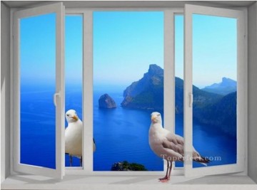  fen - Taube auf dem Fenster Vögelen